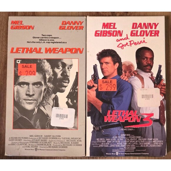 Lethal Weapon (1989) & Lethal Weapon 3 (1992) Mel Gibson Action Movie VHS Bundle - Picture 1 of 5